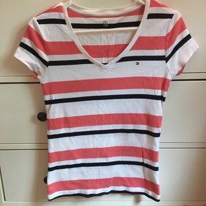 Tommy Hilfiger Medium Striped V Neck Tee